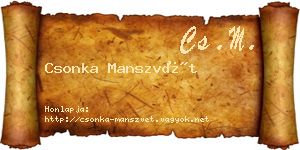 Csonka Manszvét névjegykártya